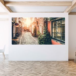 Canvas schilderij doek steeg straat sfeer