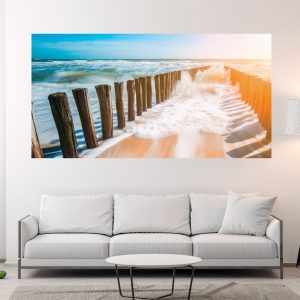 Canvas schilderij zee strand water kleur