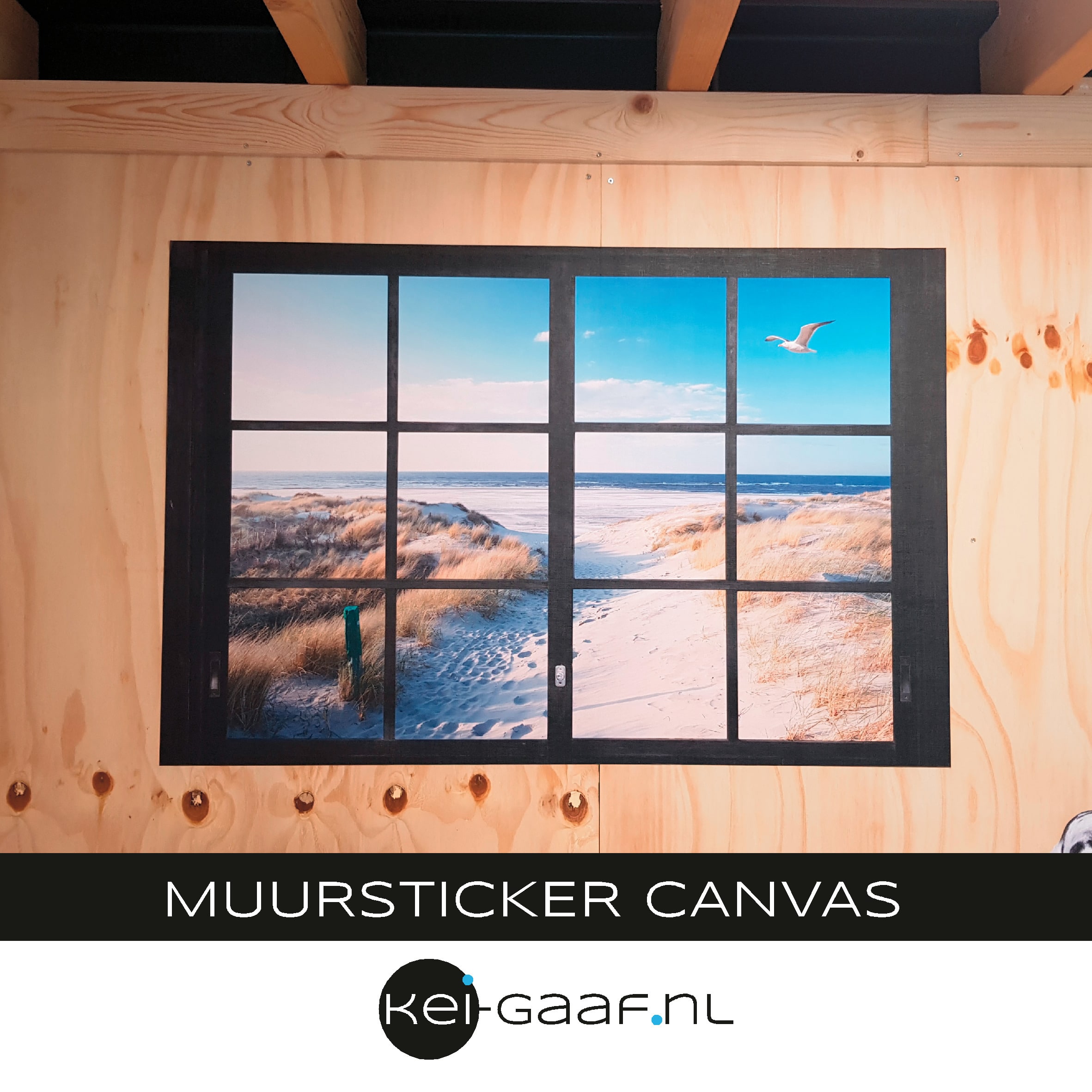 Muursticker canvas zee strand duin 9A - Afbeelding 5