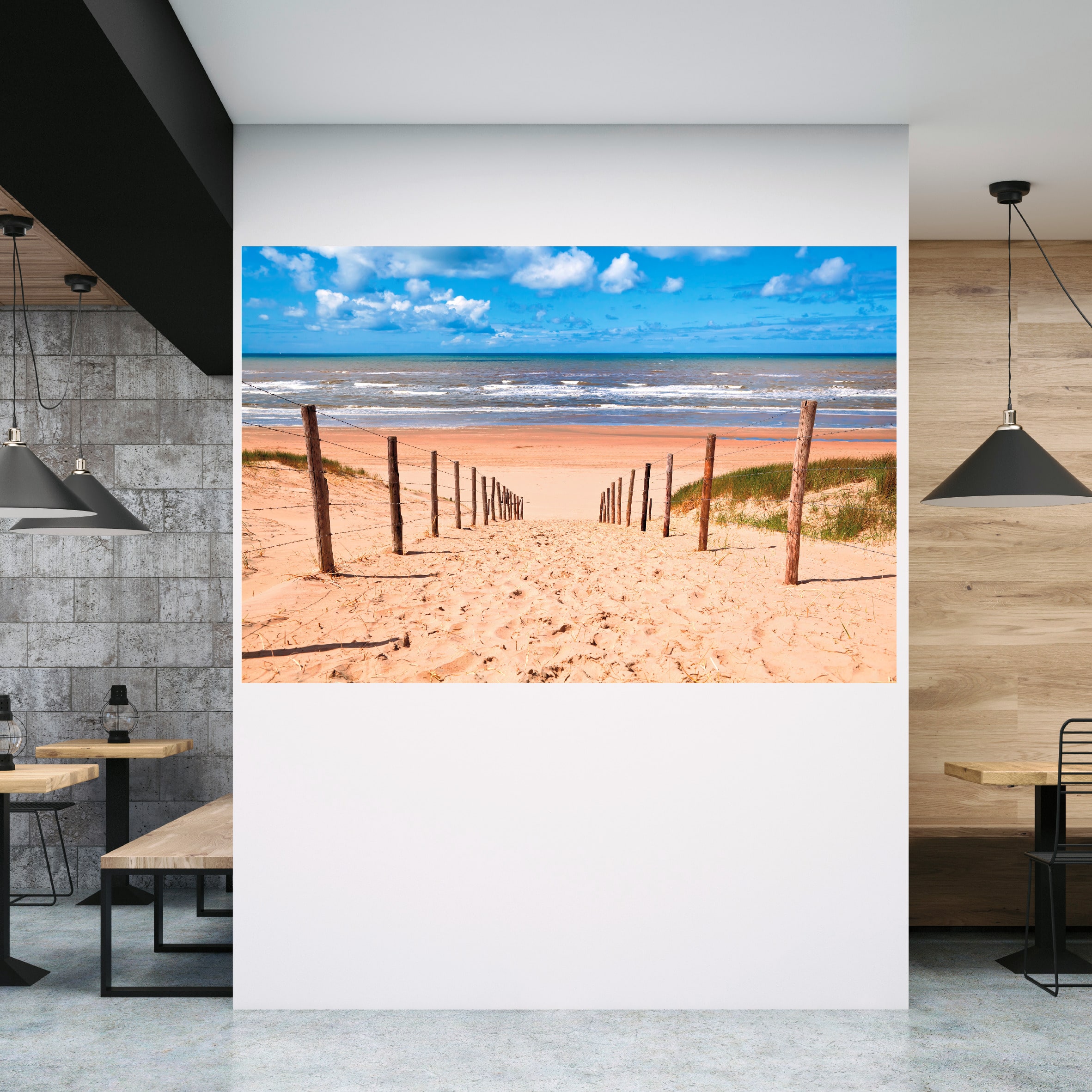 Muursticker canvas zee strand duin 9A - Afbeelding 2
