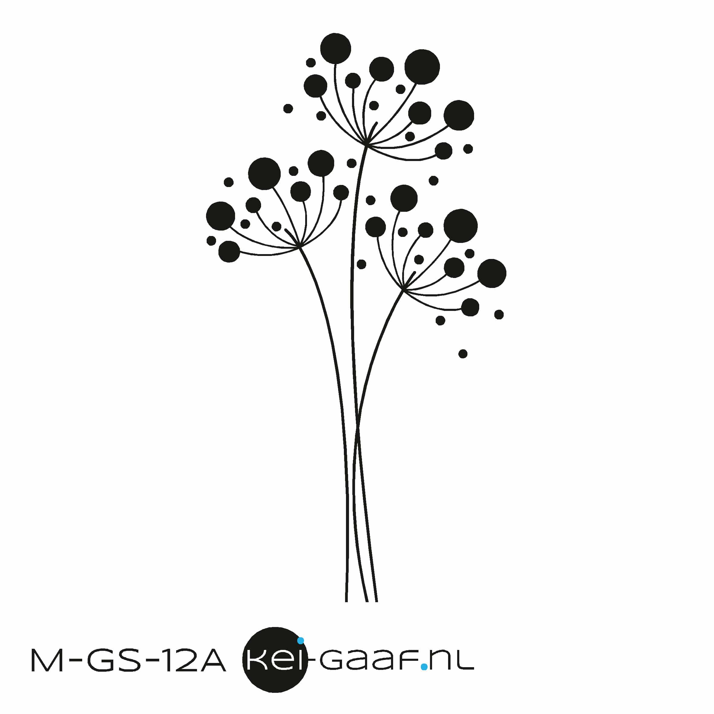 Muursticker gesneden Bloemen strak modern - Afbeelding 4