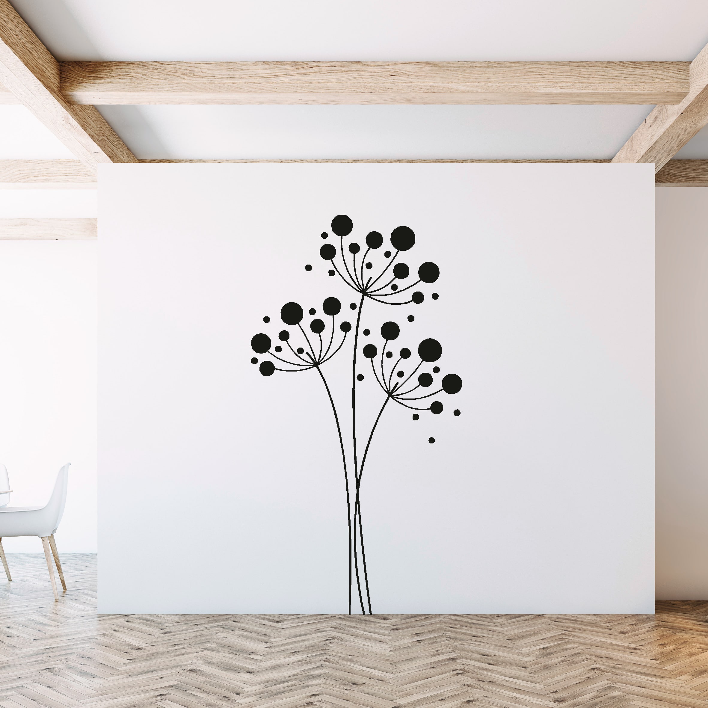 Muursticker gesneden Bloemen strak modern - Afbeelding 2
