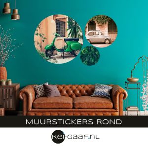 Muursticker rond vintage groen MS-R23